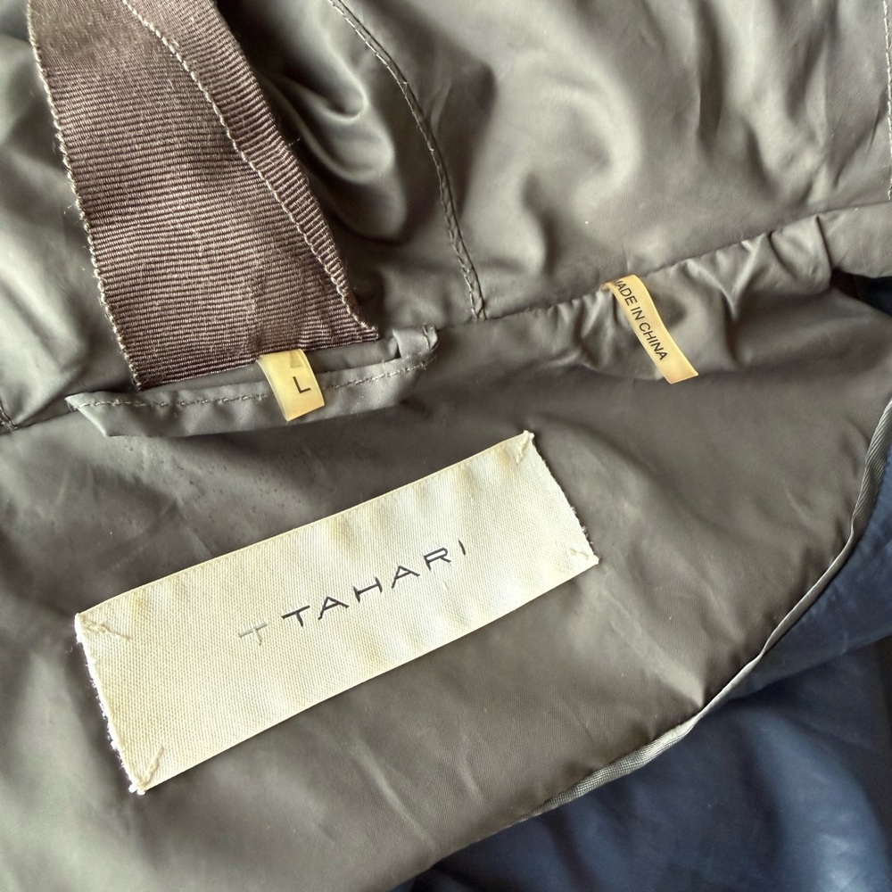 T Tahari Gray Hooded Puffer Coat - Picture 6 of 8